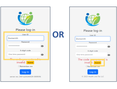 login-resent [HAT Reach manual]